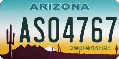 AZ license plate ASO4767