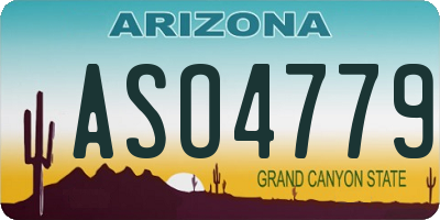 AZ license plate ASO4779