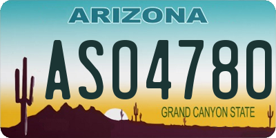 AZ license plate ASO4780