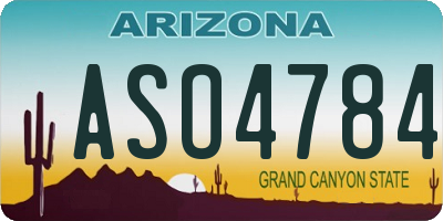 AZ license plate ASO4784