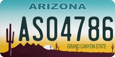 AZ license plate ASO4786