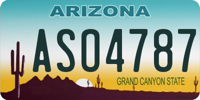 AZ license plate ASO4787