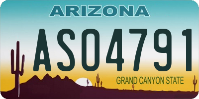 AZ license plate ASO4791