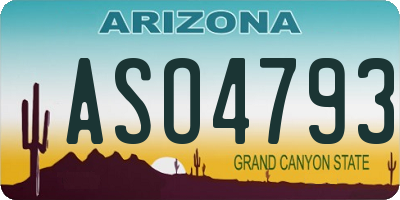 AZ license plate ASO4793