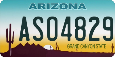 AZ license plate ASO4829