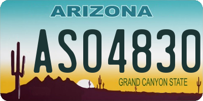 AZ license plate ASO4830