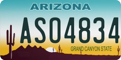 AZ license plate ASO4834
