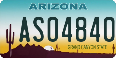 AZ license plate ASO4840