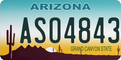 AZ license plate ASO4843