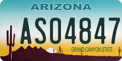 AZ license plate ASO4847