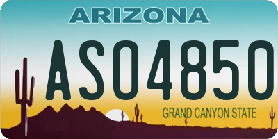 AZ license plate ASO4850