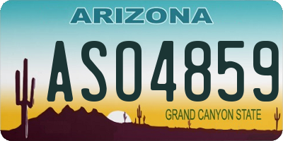 AZ license plate ASO4859