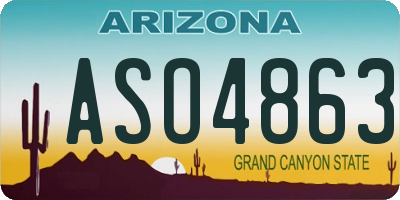 AZ license plate ASO4863
