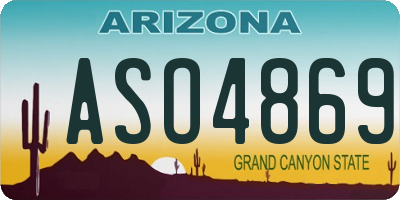 AZ license plate ASO4869