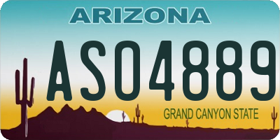 AZ license plate ASO4889