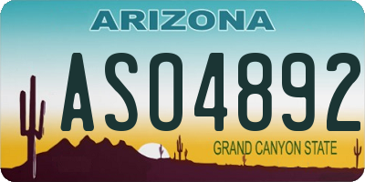 AZ license plate ASO4892