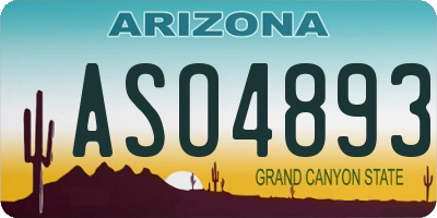 AZ license plate ASO4893