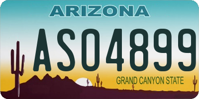 AZ license plate ASO4899