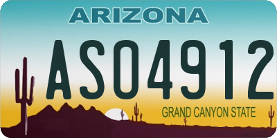 AZ license plate ASO4912