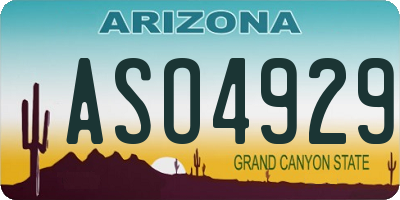 AZ license plate ASO4929