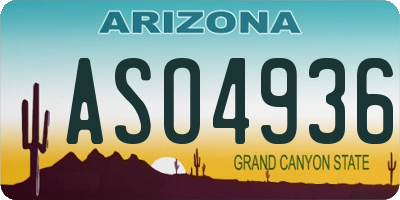 AZ license plate ASO4936