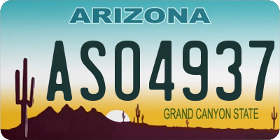 AZ license plate ASO4937
