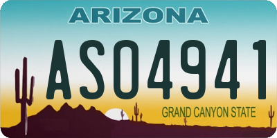AZ license plate ASO4941