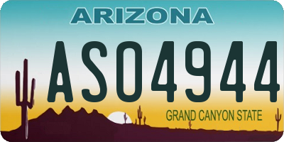 AZ license plate ASO4944