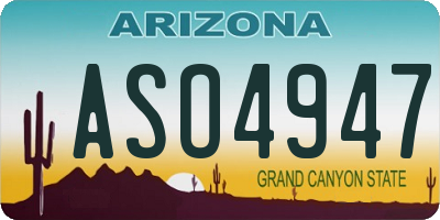 AZ license plate ASO4947