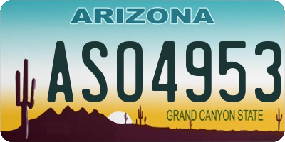AZ license plate ASO4953