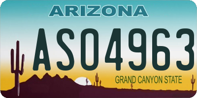 AZ license plate ASO4963
