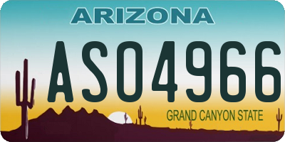 AZ license plate ASO4966