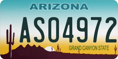 AZ license plate ASO4972