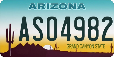 AZ license plate ASO4982