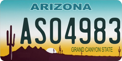 AZ license plate ASO4983
