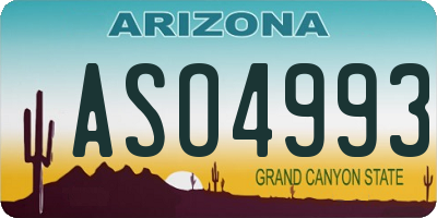 AZ license plate ASO4993