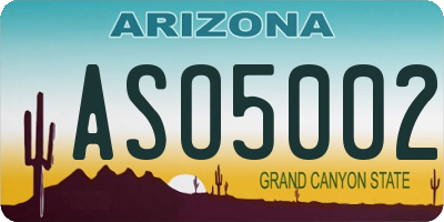 AZ license plate ASO5002