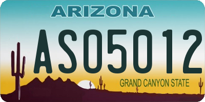 AZ license plate ASO5012