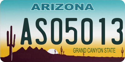 AZ license plate ASO5013