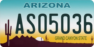 AZ license plate ASO5036