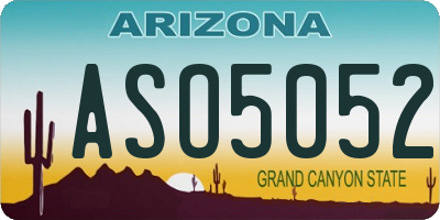 AZ license plate ASO5052