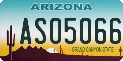 AZ license plate ASO5066