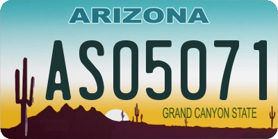 AZ license plate ASO5071