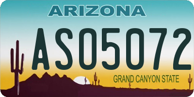 AZ license plate ASO5072