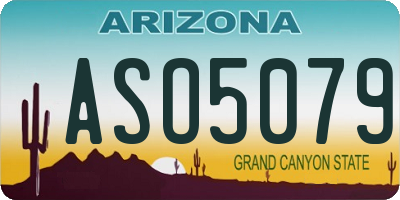 AZ license plate ASO5079