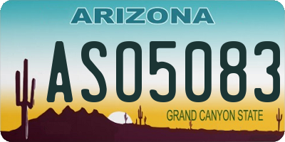 AZ license plate ASO5083