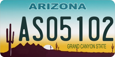 AZ license plate ASO5102