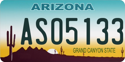 AZ license plate ASO5133