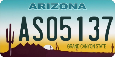 AZ license plate ASO5137