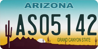 AZ license plate ASO5142
